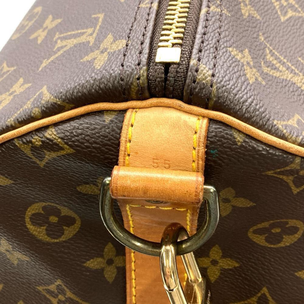 LOUIS VUITTON Brown Monogram Leather Keepall 55 Boston Bag - Picture 5 of 9